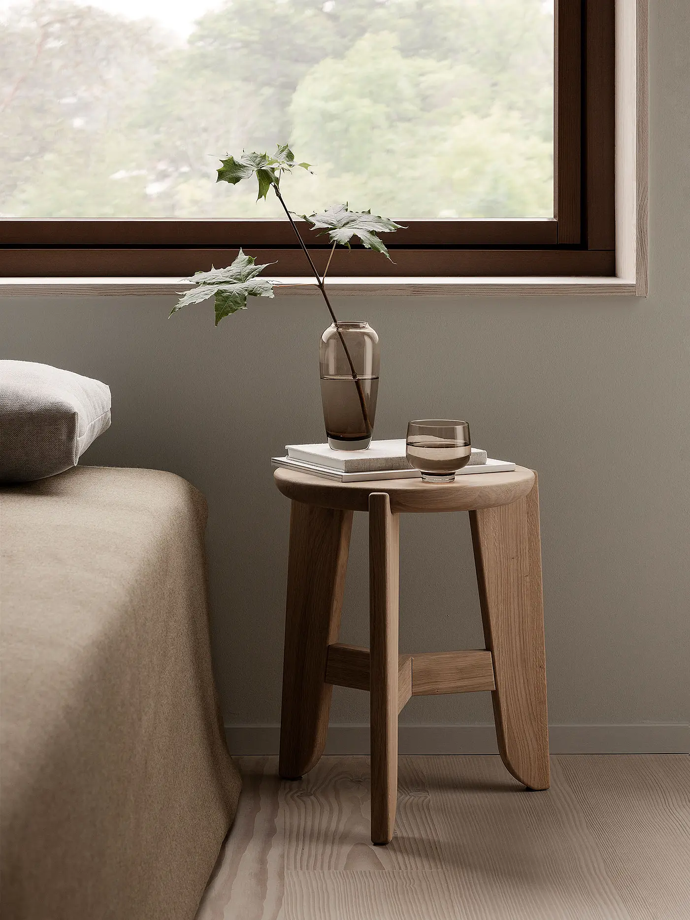 BLOMUS | Glas Vase LETA Large 17cm Tan | braun